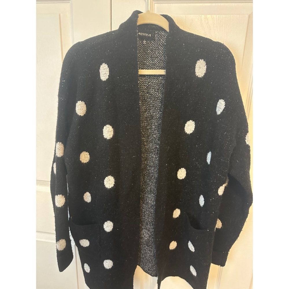 45th & 3rd Cardigan Women's Large Black and White - Picture 2 of 3